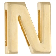 Poussoir lettre alphabet 15x13 mm - N - pour ruban 10 mm - Doré à l'or fin x1
