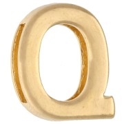 Poussoir lettre alphabet 15x12 mm - Q - pour lacet 10 mm - Doré à l'or fin x1|raw }}