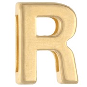 Poussoir lettre alphabet 15x11.5 mm - R - pour lacet 10 mm - Doré à l'or fin x1|raw }}