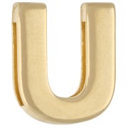 Poussoir lettre alphabet 15x13 mm - U - pour lacet 10 mm - Doré à l'or fin x1|raw }}
