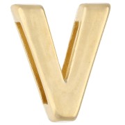 Poussoir lettre alphabet 15x13 mm - V - pour ruban 10 mm - Doré à l'or fin x1