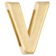 Poussoir lettre alphabet 15x13 mm - V - pour ruban 10 mm - Doré à l'or fin x1