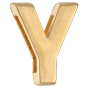 Poussoir lettre alphabet 15x13 mm - Y - pour lacet 10 mm - Doré à l'or fin x1