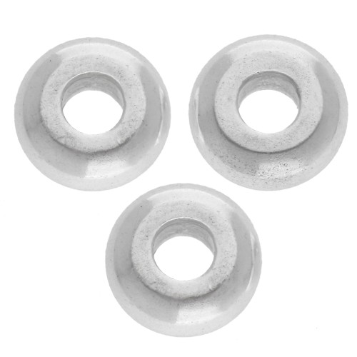 Perles rondelles lisses 7.5 mm - Placage Argent fin vieilli x5
