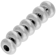 Perles rondelles lisses 7.5 mm - Placage Argent fin vieilli x5