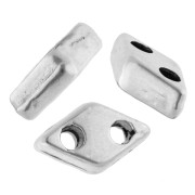 Argenté vieilli - Perle losange 7x4 mm - double trou - Placage Argent fin vieilli x1 Perle losange 7x4 mm - double trou - Placage Argent fin vieilli x1