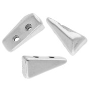 Argenté vieilli - Perle triangle facetté 8x4 mm - double trou - Placage Argent fin vieilli x1 Perle triangle facetté 8x4 mm - double trou - Placage Argent fin vieilli x1