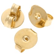 Poussoir - Poussette pour clous d'oreilles 9x8 mm - Doré à l'or fin x1