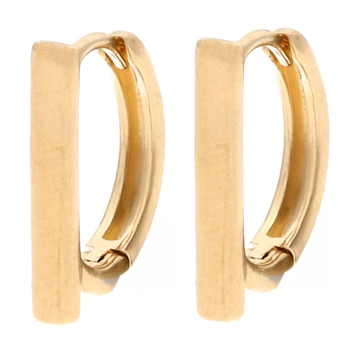 Dormeuses barre 15.5x12 mm avec 1 anneau ouvert - Doré à l'or fin x2