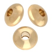 Perles rondes aplaties 6 mm - Doré à l'or fin x10