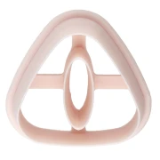 Emporte-pièce triangle arrondi évidé 26.5x28 mm en polymère biodégradable - Beige