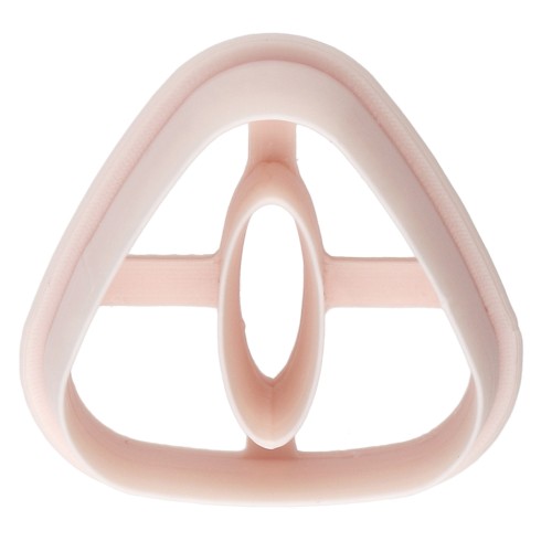 Emporte-pièce triangle arrondi évidé 26.5x28 mm en polymère biodégradable - Beige