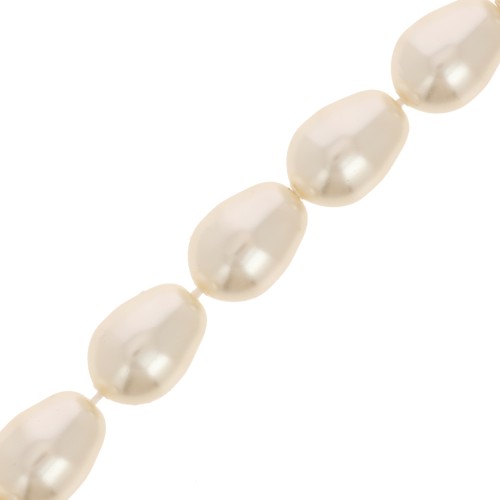 Perles poires nacrées Swarovski 5821 11x8 mm - Cream Rose Light x5