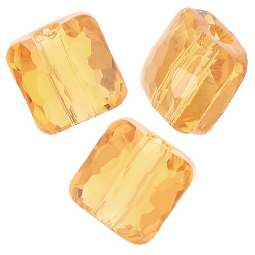 Perles carrés 6 mm - Fantasy Square Swarovski 5035 - Light Topaz x6
