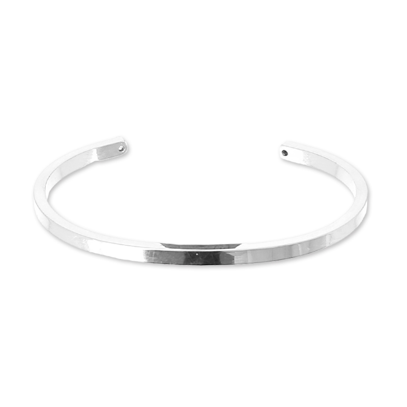 Bracelet Jonc Style 'brosse' - Plaquage Argent - Ajustable - Neuf Sans Emballage