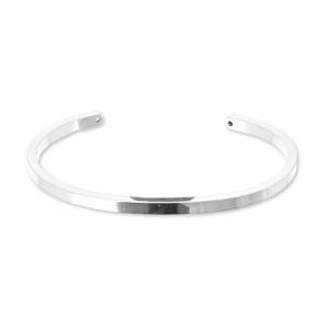 Bracelet jonc ovale 2 trous 13 cm Placage argent fin x1