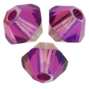 Toupies en cristal Swarovski 5328 3 mm - Fuchsia Shimmer 2X x50