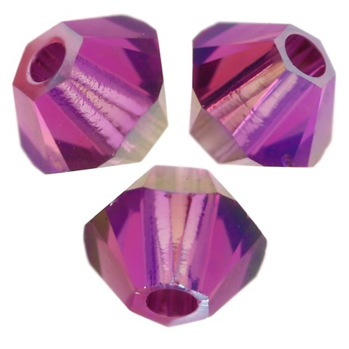 Toupies en cristal Swarovski 5328 3 mm - Fuchsia Shimmer 2X x50