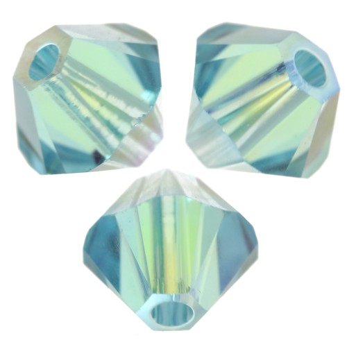 Toupies en cristal Swarovski 5328 4 mm - Light Turquoise Shimmer 2X x50