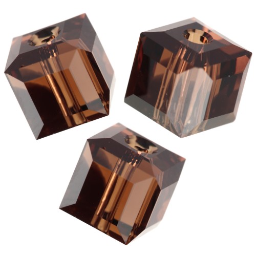 Cube Swarovski 5601 6 mm - ReCreated Smoked Topaz x1