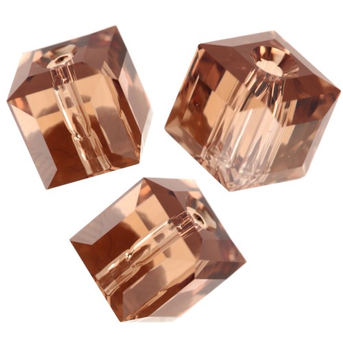Cube Swarovski 5601 6 mm - Reinvented Light Smoked Topaz x1