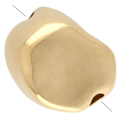 Perle baroque irrégulière 13x10.5 mm - Doré à l'or fin x1