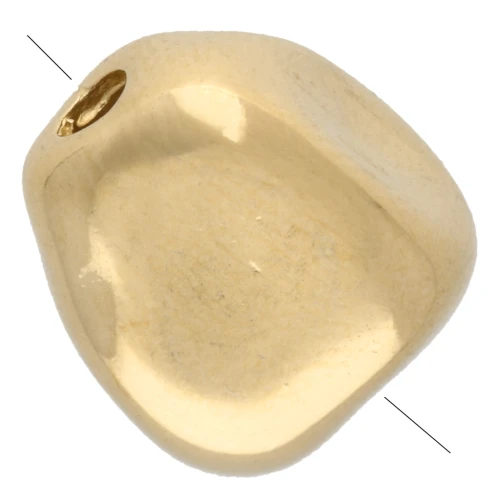 Perle baroque irrégulière 11.5x10.5 mm - Doré à l'or fin x1