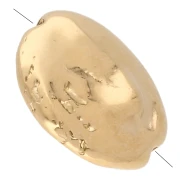 Perle irrégulière - palet rond 17 mm - Doré à l'or fin x1