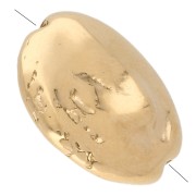 Perle plate irrégulière - 17 mm - Doré à l'or fin x1