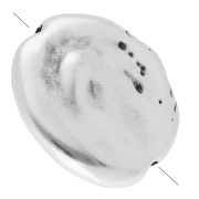Perle plate irrégulière - 17 mm - Placage Argent fin vieilli x1