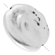 Perle plate irrégulière - 17 mm - Placage Argent fin vieilli x1