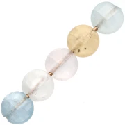 Perles plates facettées - palets 4 mm en pierre gemme - Morganite x10