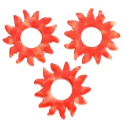 Pendentif soleil 22 mm en acétate - Marbré Orange sanguine x1