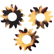 Pendentif soleil 22 mm en acétate - Ecaille de tortue - Marron - Noir x1