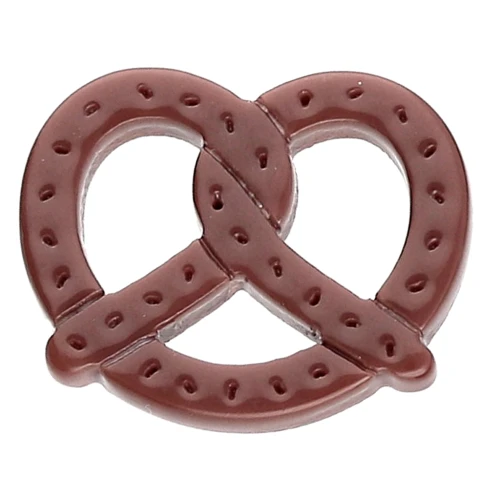 Breloque bretzel 12x15 mm en acétate - Marron foncé x1