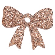 Pendentif noeud 16.5x20 mm en acrylique - Pailleté Bronze x1