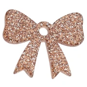 Pendentif noeud 16.5x20 mm en acrylique - Pailleté Bronze x1