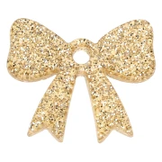 Pendentif noeud 16.5x20 mm en acrylique - Pailleté Doré x1