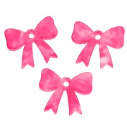 Pendentif noeud 16.5x20 mm en acétate - Marbré Rose fluo x1