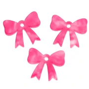 Pendentif noeud 16.5x20 mm en acétate - Marbré Rose fluo x1