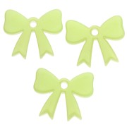 Pendentif noeud 16.5x20 mm en acrylique opaque - Vert pomme x1