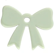 Pendentif noeud 16.5x20 mm en acrylique opaque - Vert sauge x1