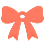 Pendentif noeud 16.5x20 mm en acrylique opaque - Orange x1