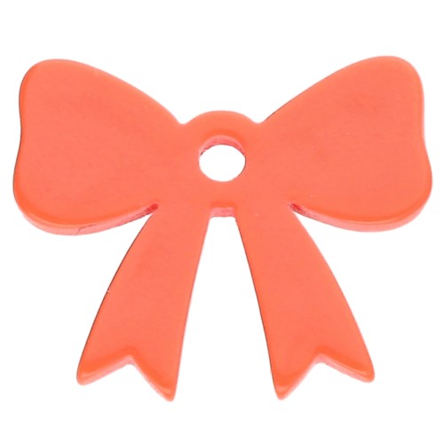 Pendentif noeud 16.5x20 mm en acrylique opaque - Orange x1