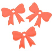 Pendentif noeud 16.5x20 mm en acrylique opaque - Orange x1