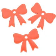 Pendentif noeud 16.5x20 mm en acrylique opaque - Orange x1