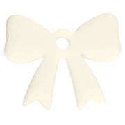 Pendentif noeud 16.5x20 mm en acrylique opaque - Ivoire x1