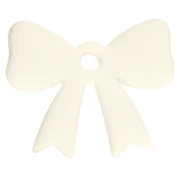 Pendentif noeud 16.5x20 mm en acrylique opaque - Ivoire x1