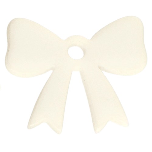 Pendentif noeud 16.5x20 mm en acrylique opaque - Ivoire x1