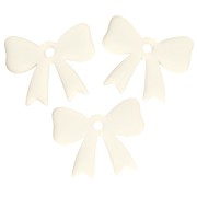 Pendentif noeud 16.5x20 mm en acrylique opaque - Ivoire x1